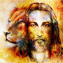 Jesus und das Krafttier Löwe